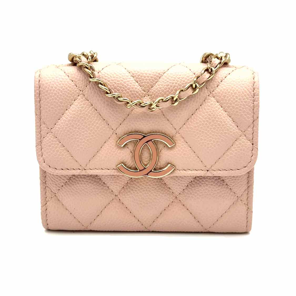 Chanel Small Quilted Clutch with Chain Pink Caviar