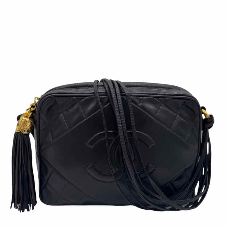 CHANEL Vintage Diamond Stitch Camera Bag Black (Pre-Owned)