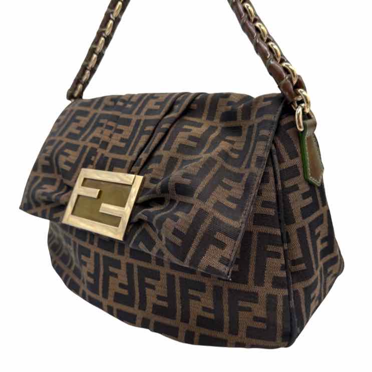 FENDI Mama Bucket Chain Shoulder Bag Green (Pre-Owned)