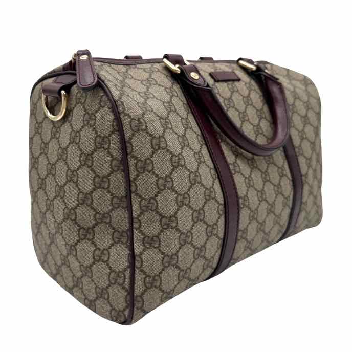 GUCCI GG Plus Monogram Medium Joy Boston Bag Burgundy (Pre-Owned)