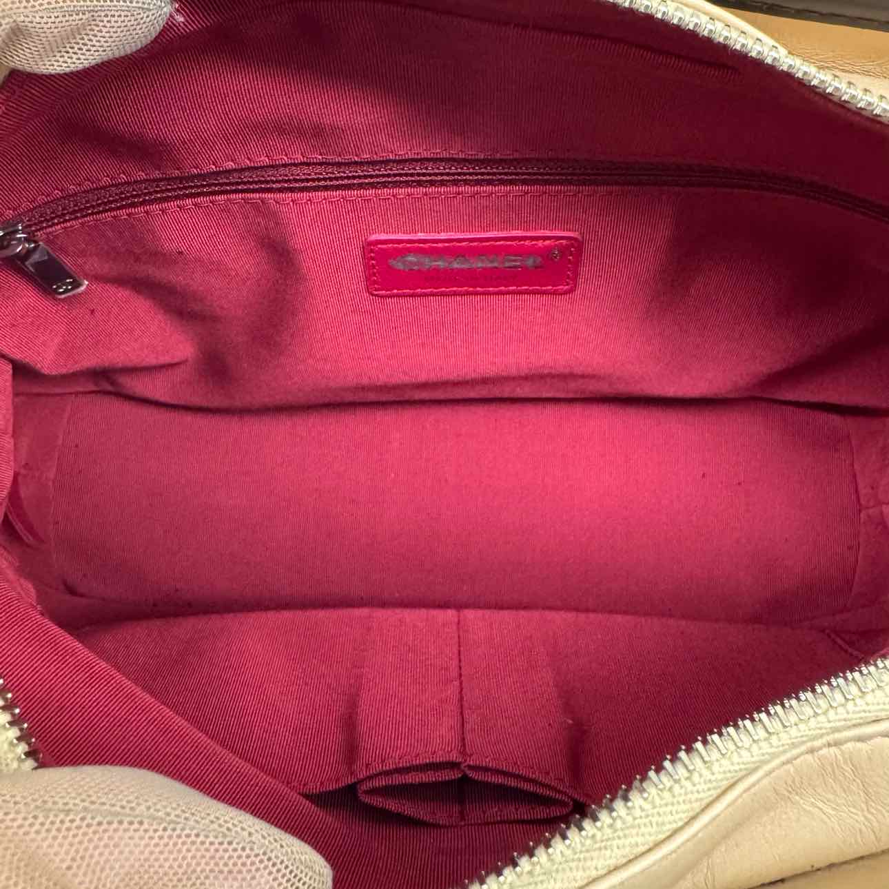CHANEL Aged Calfskin Medium Gabrielle Hobo Bag Beige