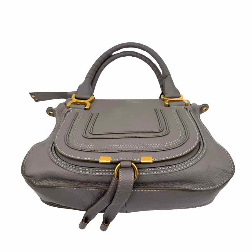 CHLOE Calf Leather Small Marcie Bag Cashmere Grey (Pre-Owned)