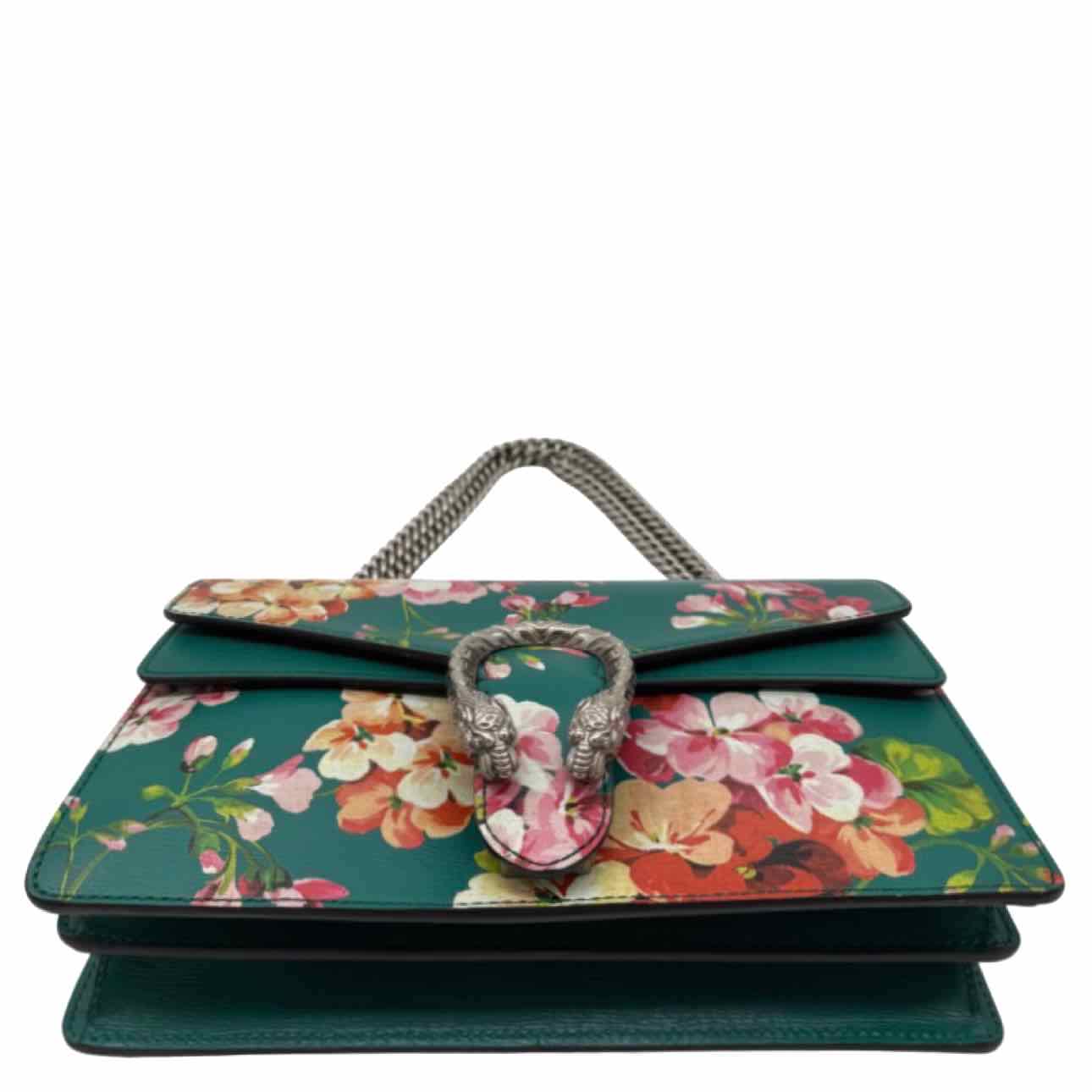 GUCCI Calfskin Leather Medium Dionysus Blooms Print Shoulder Bag