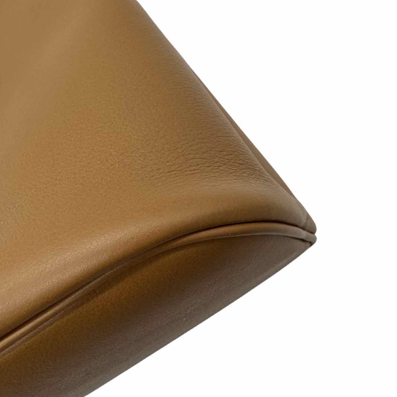 PRADA Calf Leather Medium Buckle Tote Caramel