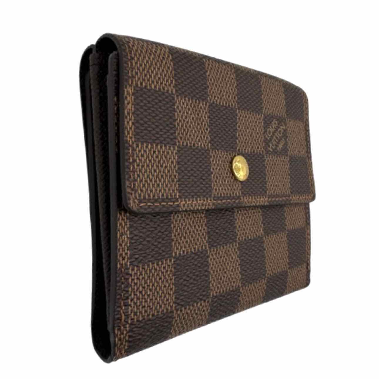LOUIS VUITTON Damier Ebene Elise Wallet Brown