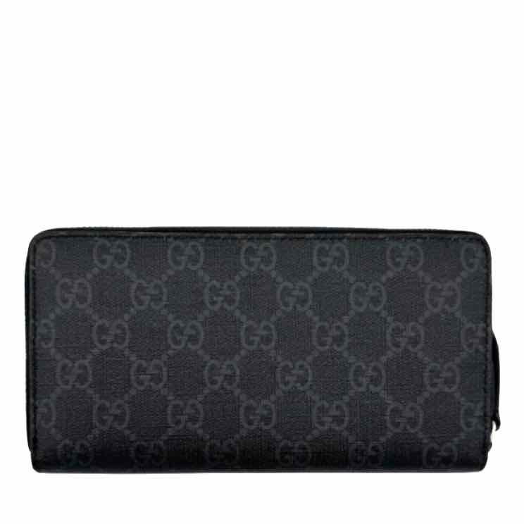 GUCCI GG Supreme Zip Around Kingsnake Wallet Gray (Pre-Owned)