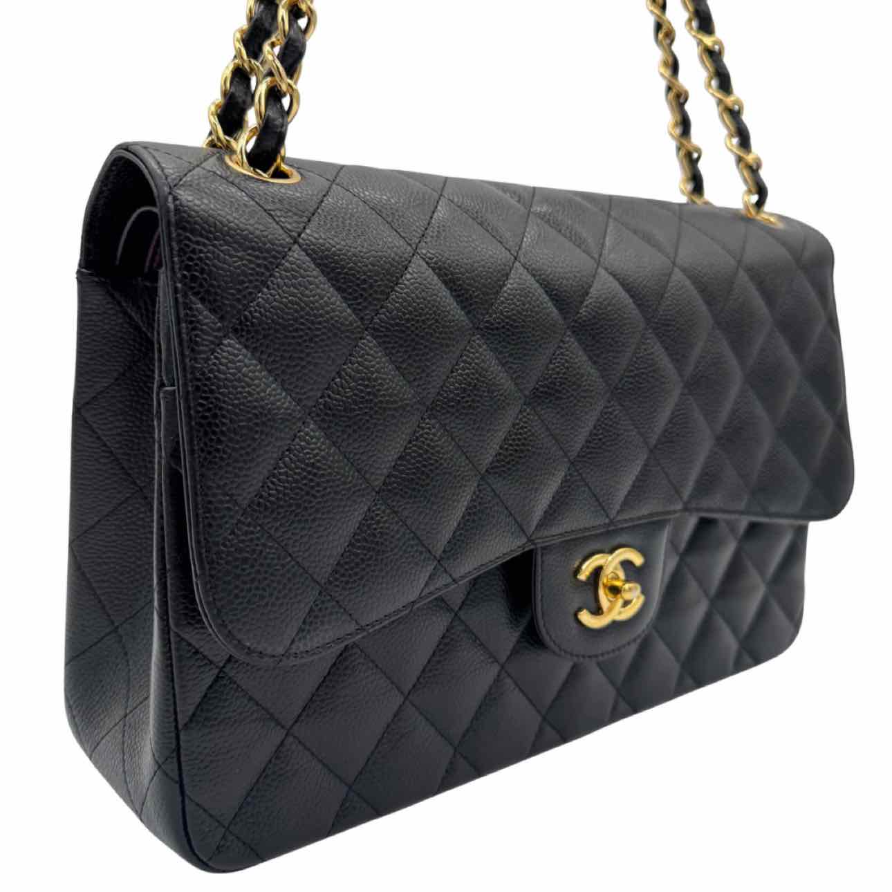 CHANEL Quilted Caviar Classic Double Flap Jumbo