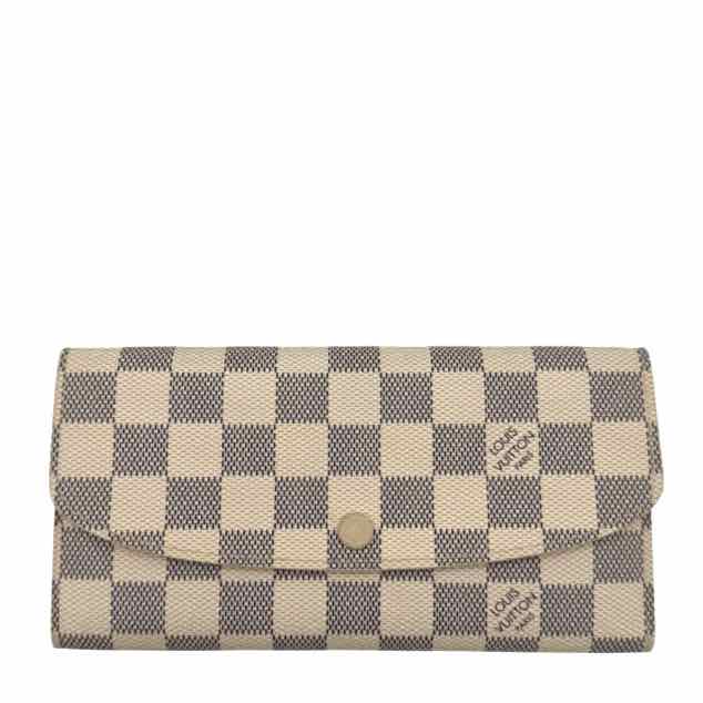 LOUIS VUITTON Damier Azur Emilie Wallet White (Pre-Owned)