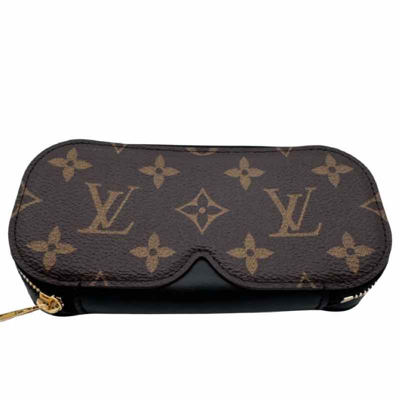 LOUIS VUITTON Monogram Canvas Sunglasses Pouch GM Black (pre-owned)