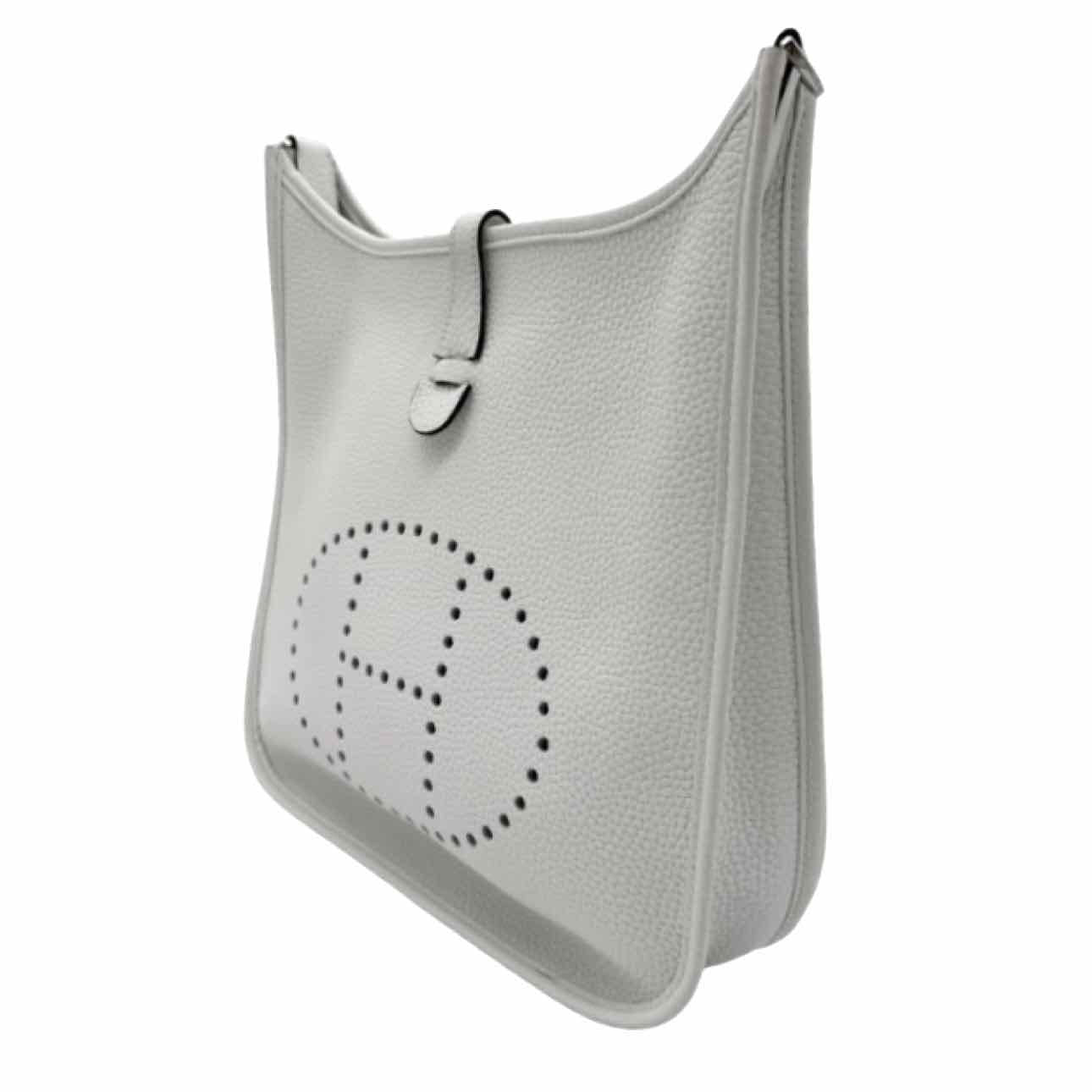 HERMES Clemence Evelyne III 29 Crossbody White