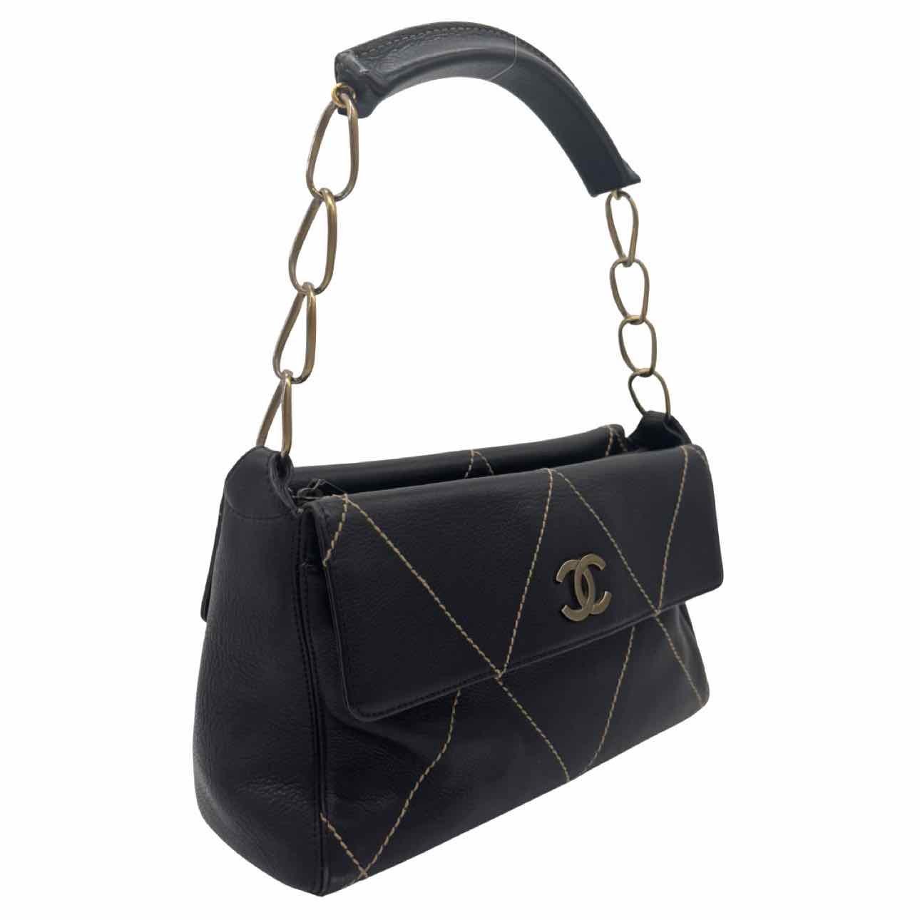 CHANEL Diamond Stitch Surpique Bag Black