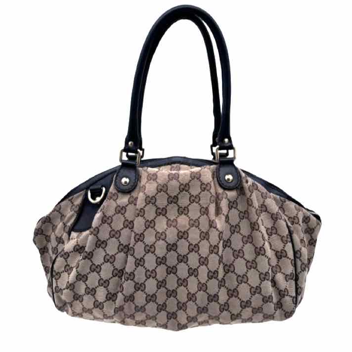 GUCCI Monogram Medium Sukey Boston Shoulder Bag Brown (Pre-Owned)