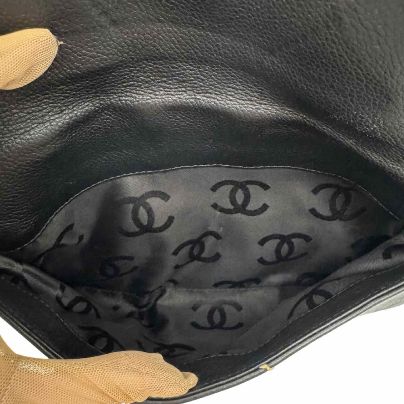 CHANEL Diamond Stitch Surpique Bag Black