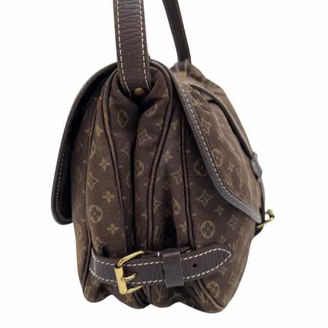 LOUIS VUITTON Monogram Mini Lin Saumur 30 Brown Messenger Bag (Pre-Owned)