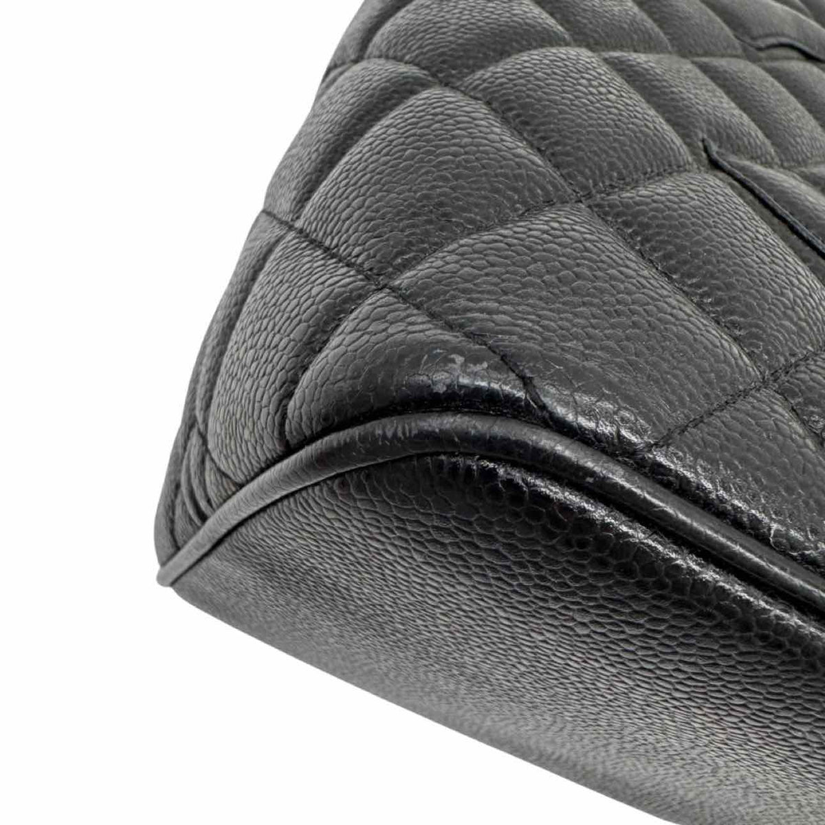 CHANEL Quilted Caviar Medallion Tote Bag Black