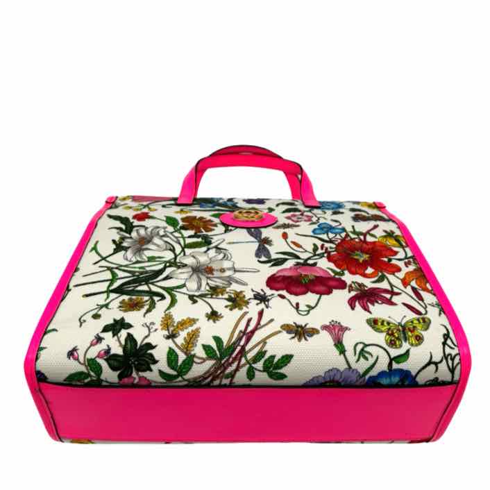 GUCCI Canvas Flora Medium Tote Ivory (Pre-Owned)