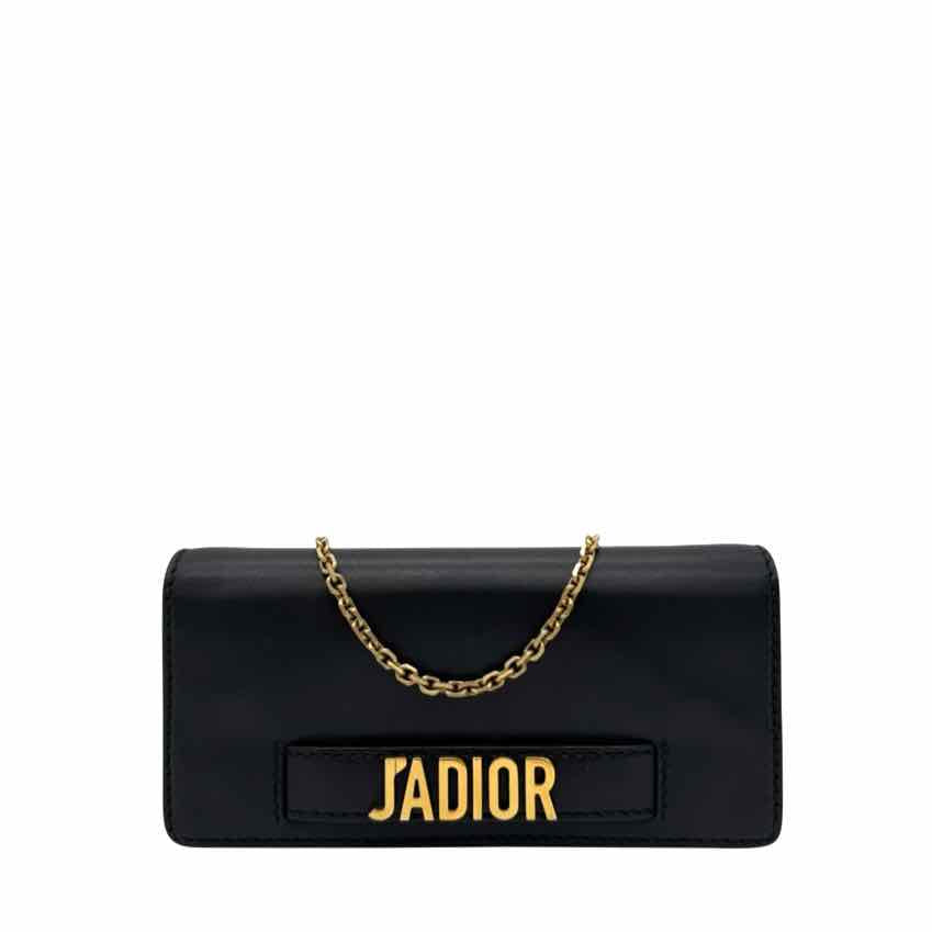 DIOR Calfskin J'Adior Chain Flap Bag Black (Pre-Owned)