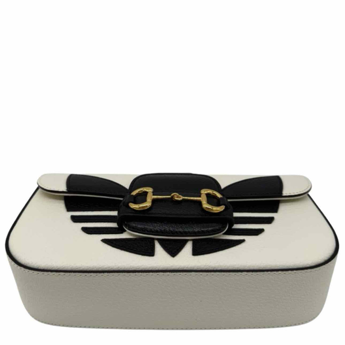 GUCCI Leather GG X Adidas Small Horsebit 1955 Shoulder Bag White
