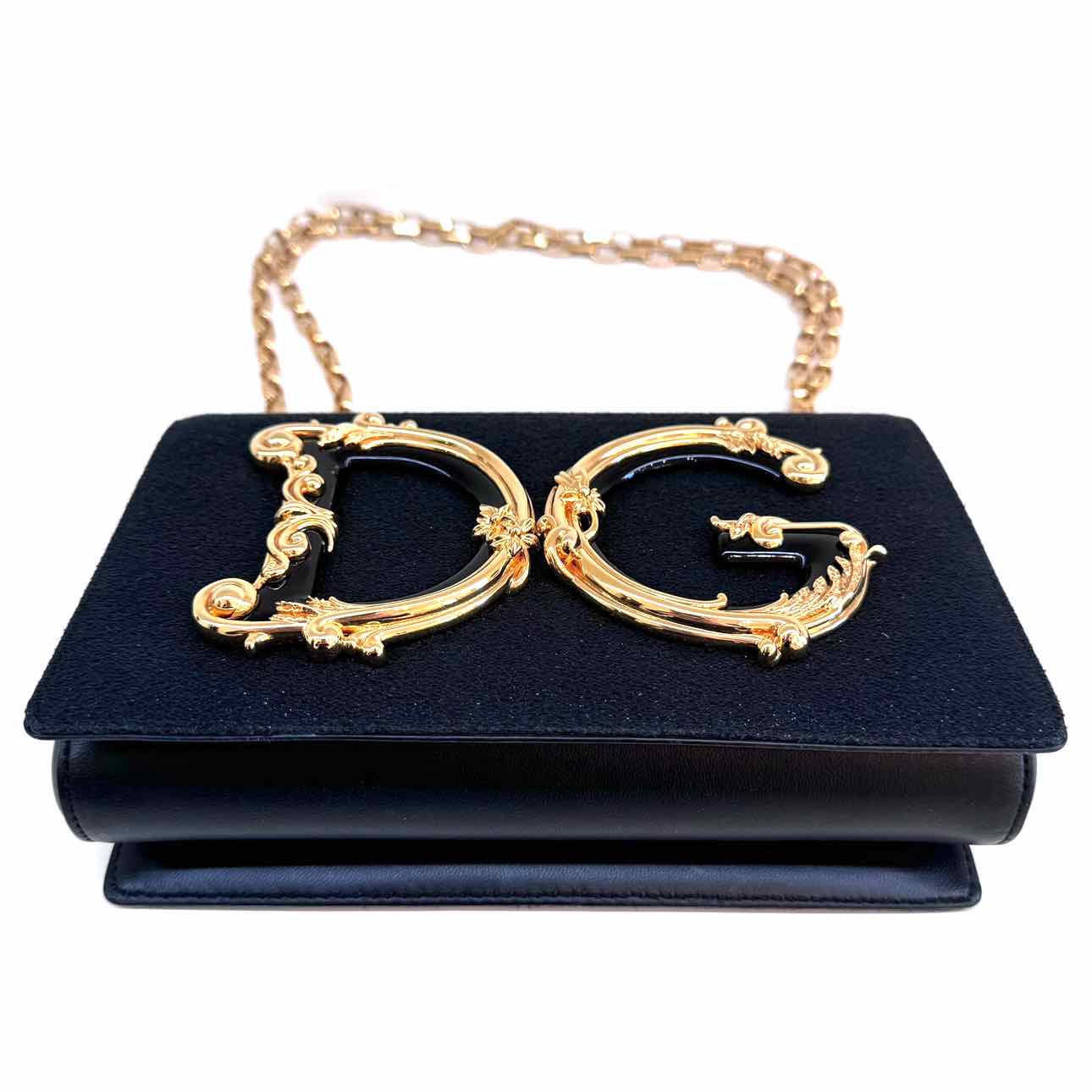 DOLCE & GABBANA Girls Chain Flap Black Lurex (Pre-Owned)