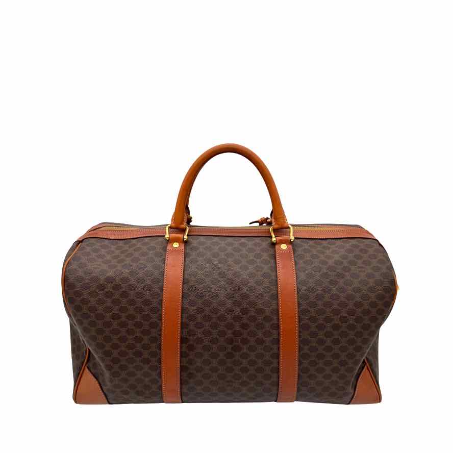CELINE Canvas Macadam Boston Bag Brown