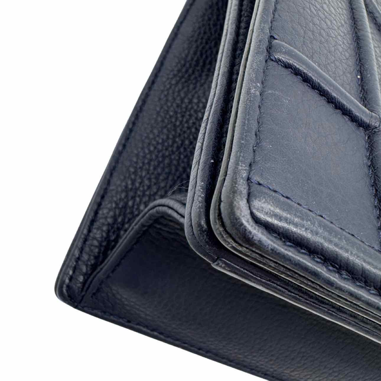 DIOR Calfskin Diorama Flap Medium Navy