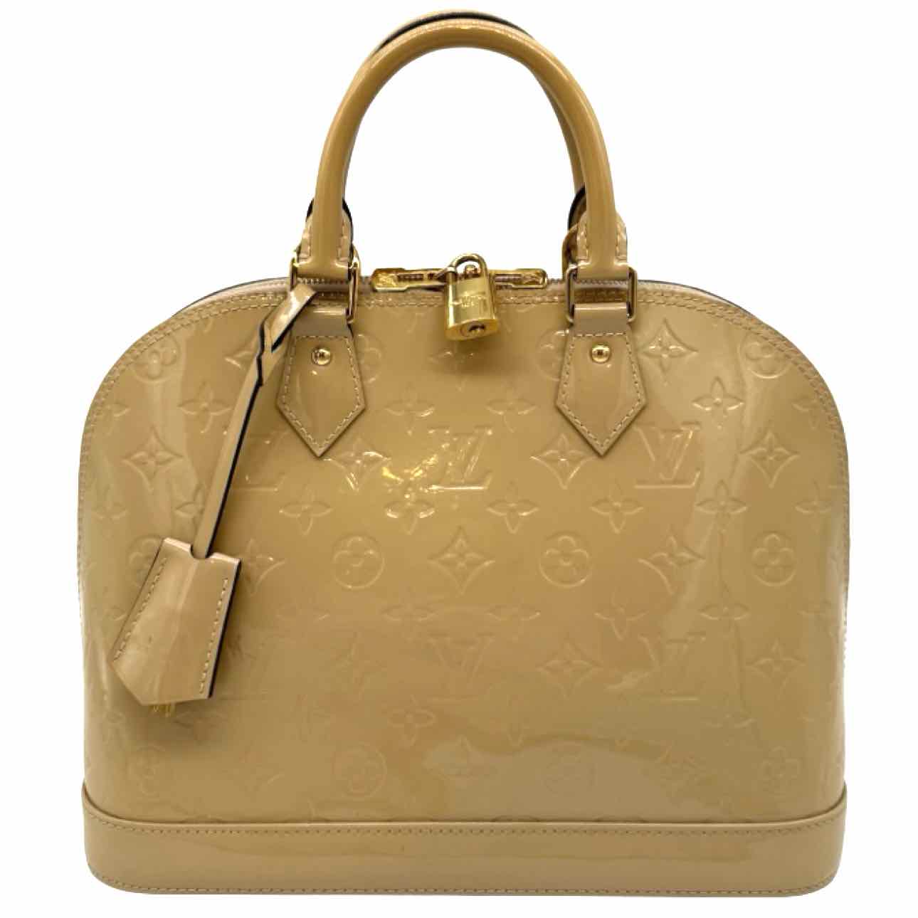 LOUIS VUITTON Monogram Vernis Alma PM Beige Tote