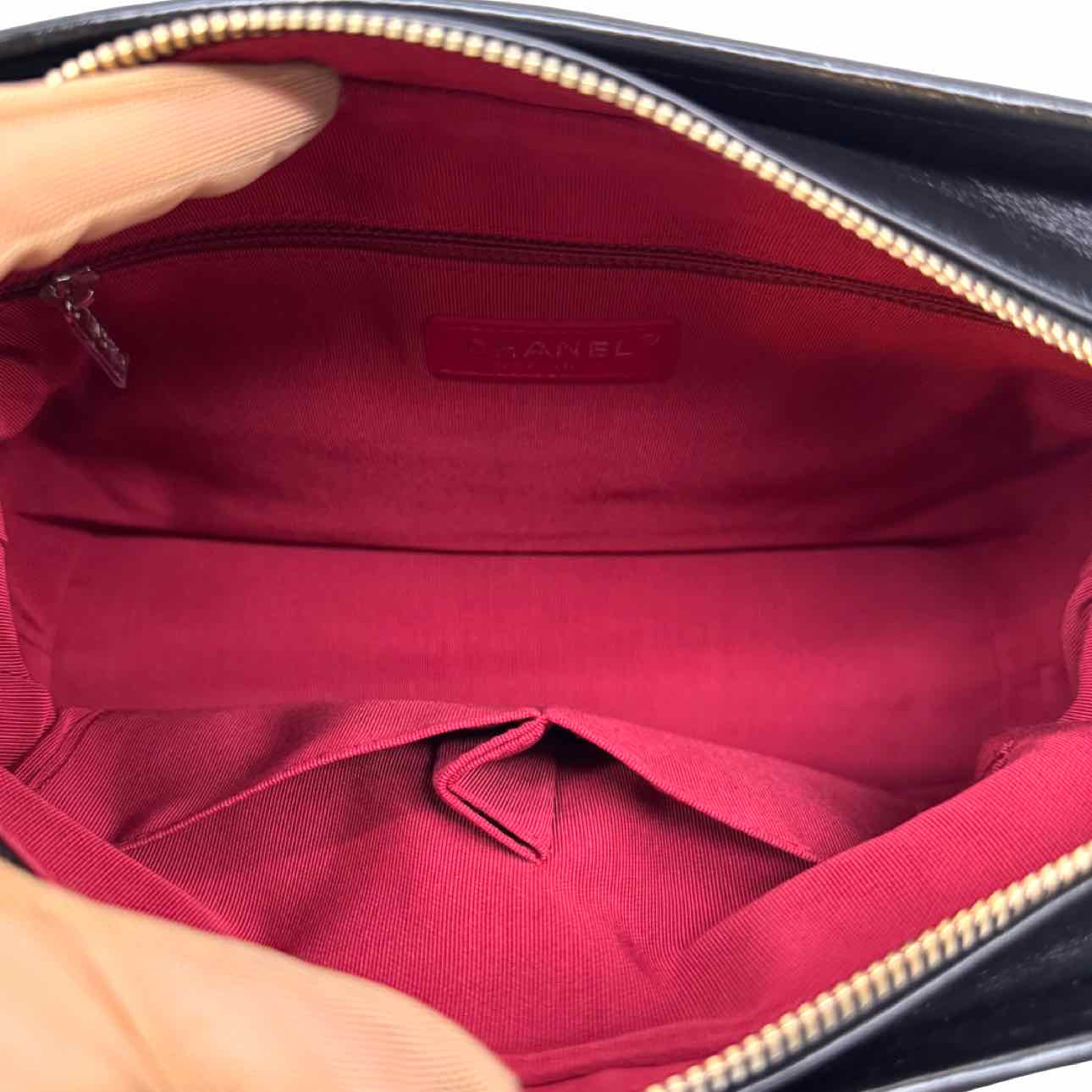 CHANEL Aged Calfskin Medium Gabrielle Hobo Bag Black