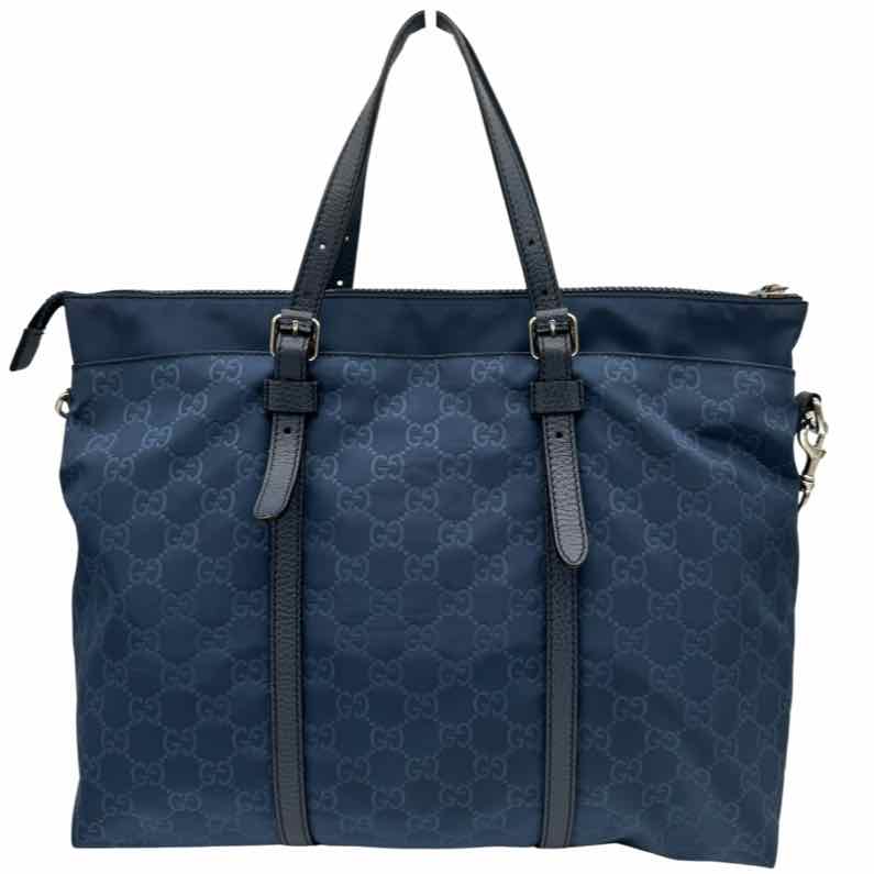 GUCCI Nylon Tote Blue (Pre-Owned)