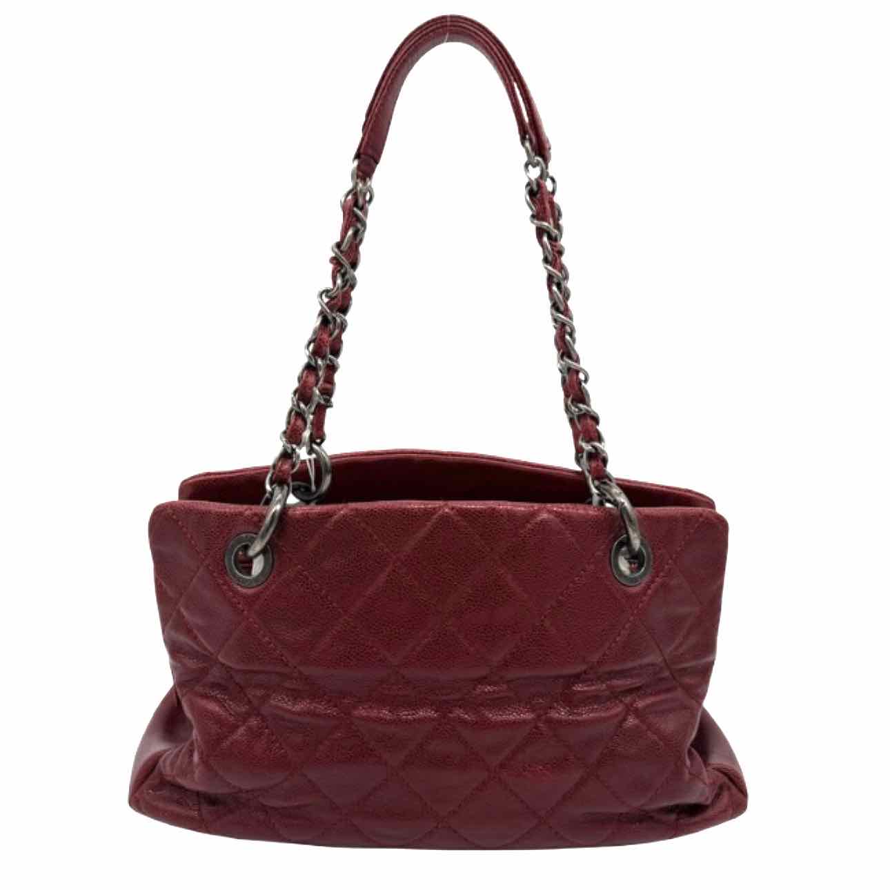 CHANEL Quilted Caviar Crave Shopping Tote Bordeaux
