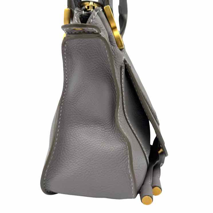 CHLOE Calf Leather Small Marcie Bag Cashmere Grey (Pre-Owned)