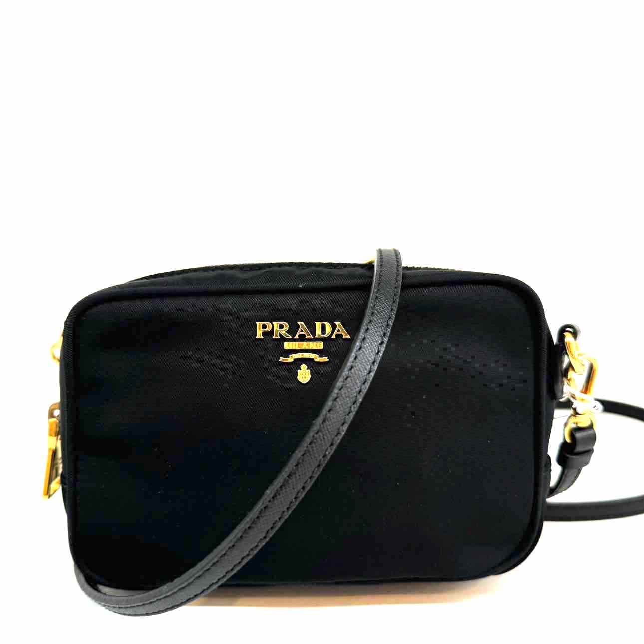 PRADA Nylon Mini Crossbody Bag Black Gold HW (Pre-Owned)