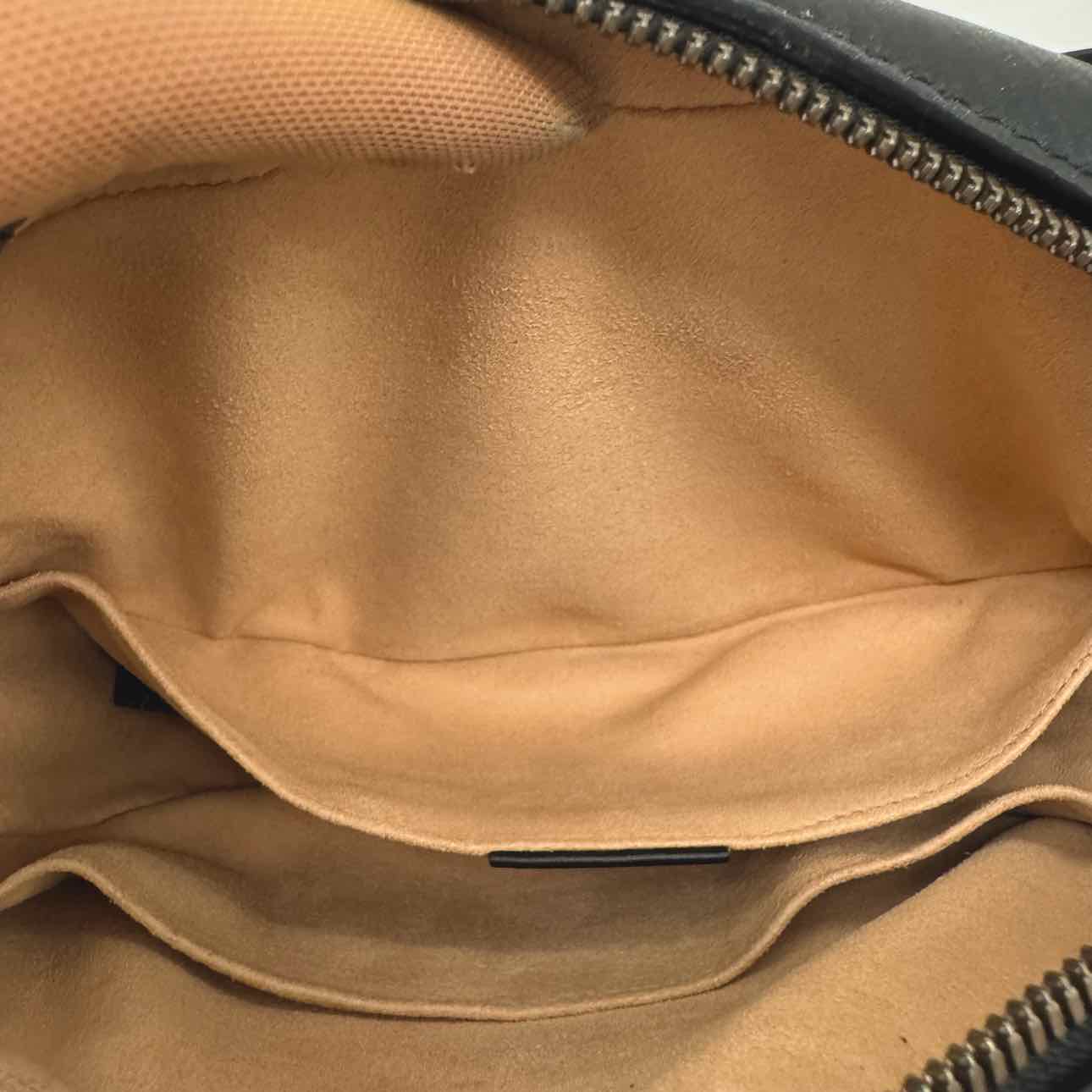 GUCCI Matelasse Chevron Marmont Belt Bag Black