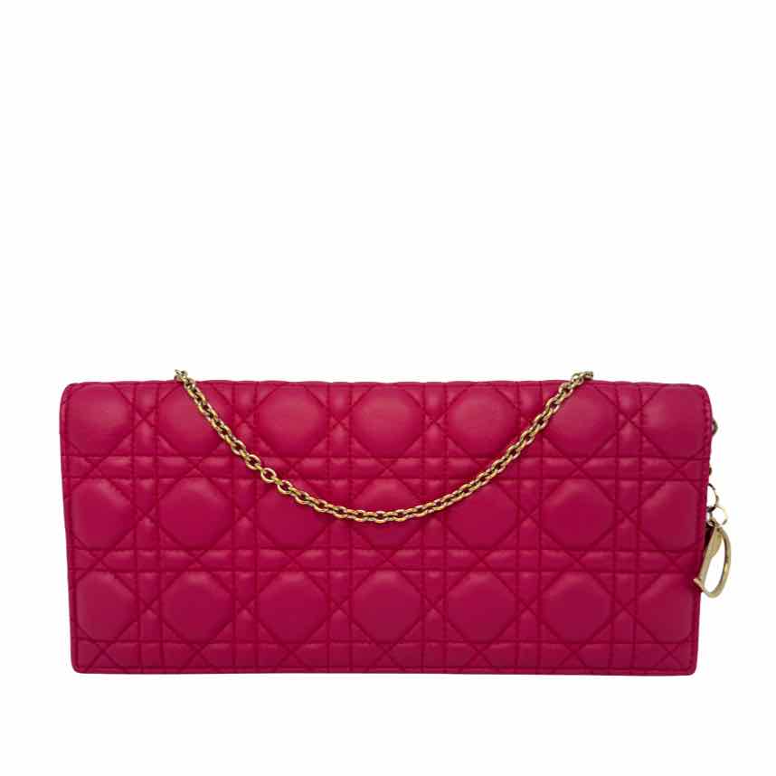 DIOR Cannage Lambskin Lady Dior Clutch Fuchsia (Pre-Owned)