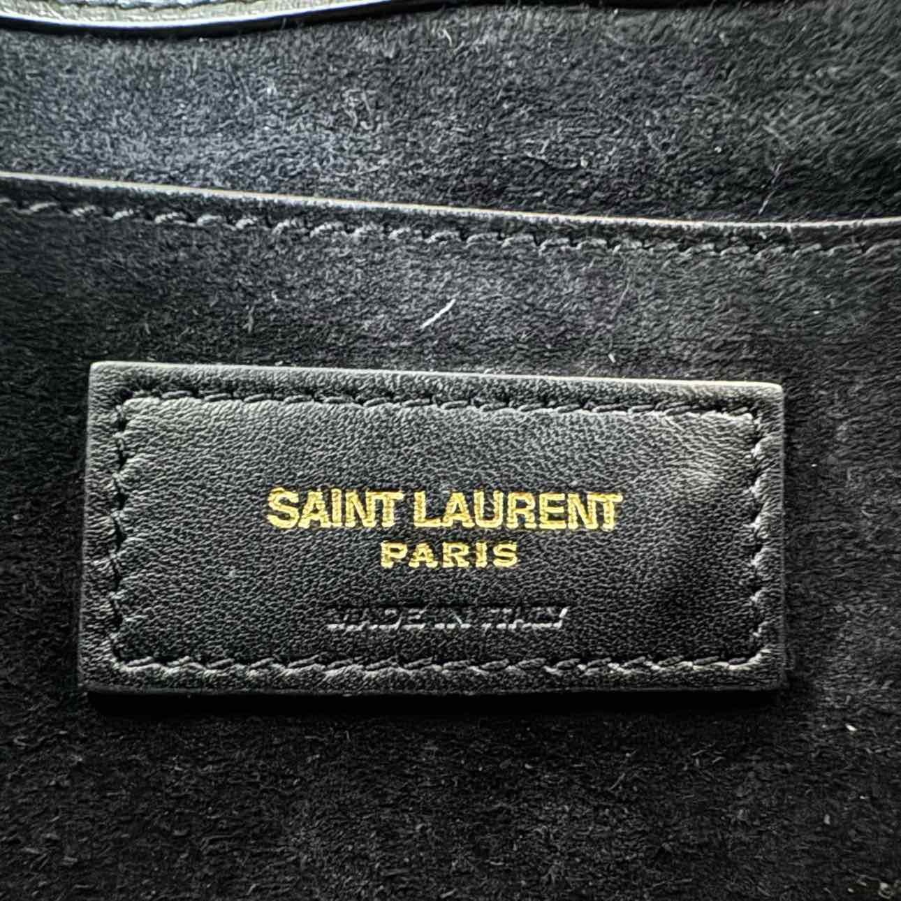 SAINT LAURENT Calfskin Large Sunset Shoulder Bag Black