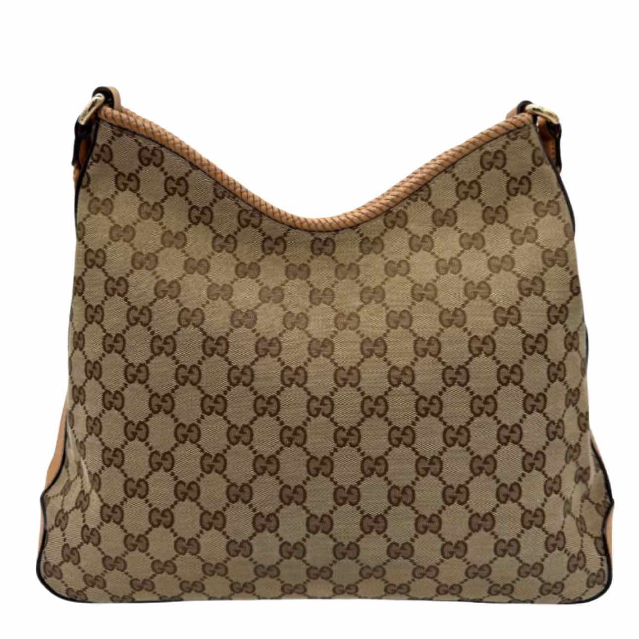 Gucci GG Monogram Marrakech Hobo Bag Brown