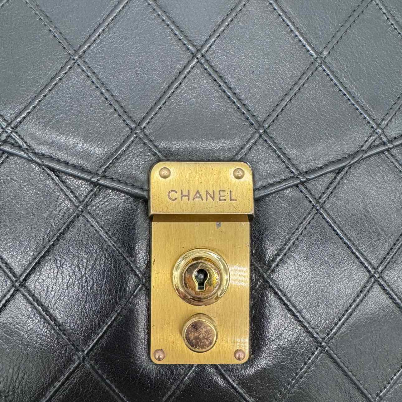 CHANEL Quilted Lambskin Vintage Briefcase Black (Pre-Owned)