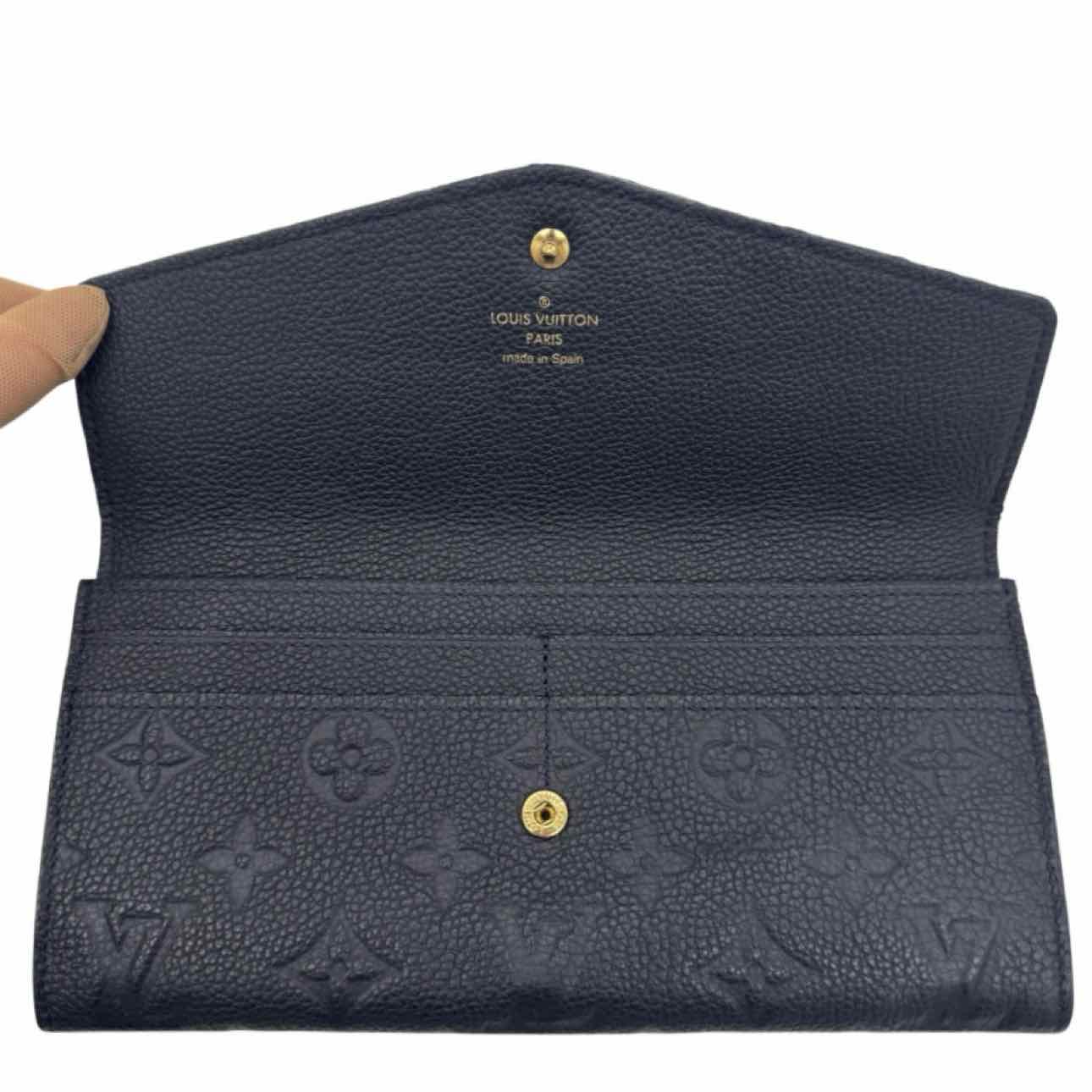 LOUIS VUITTON Empreinte Leather Sarah Wallet Navy