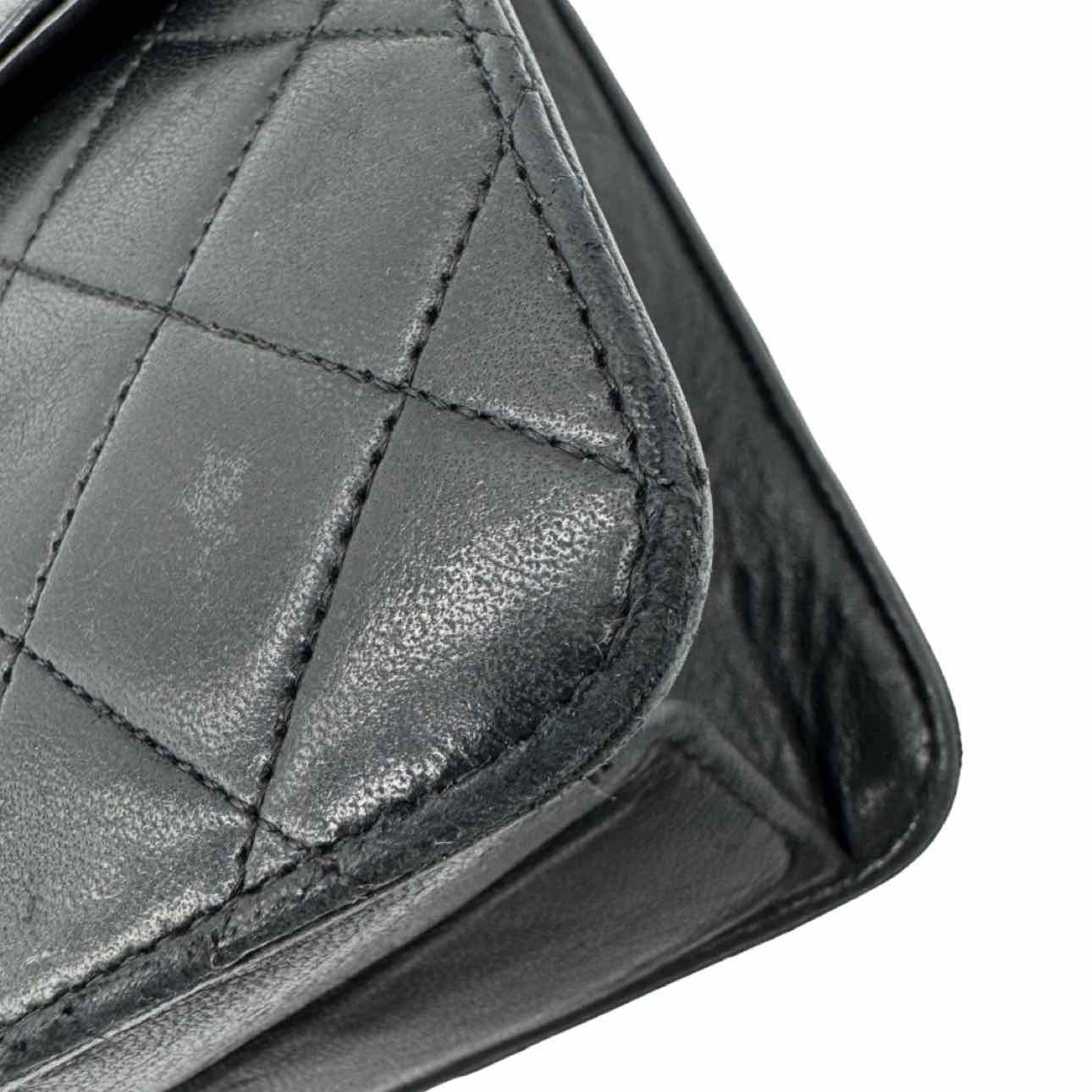 CHANEL Lambskin Push Lock Medium Half Flap Black (Pre-Owned)