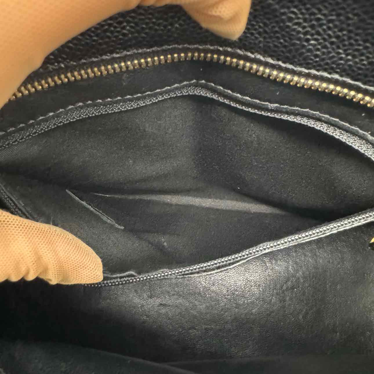 CHANEL Quilted Caviar Medallion Tote Bag Black