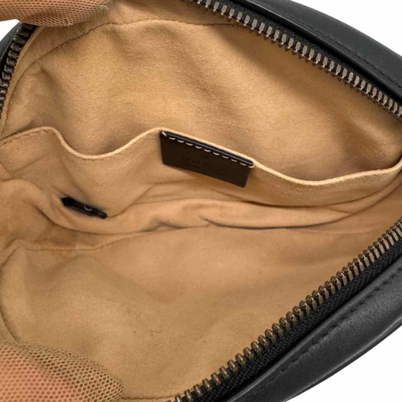 GUCCI Marmont Matelasse Leather Belt Bag 85-34 Black