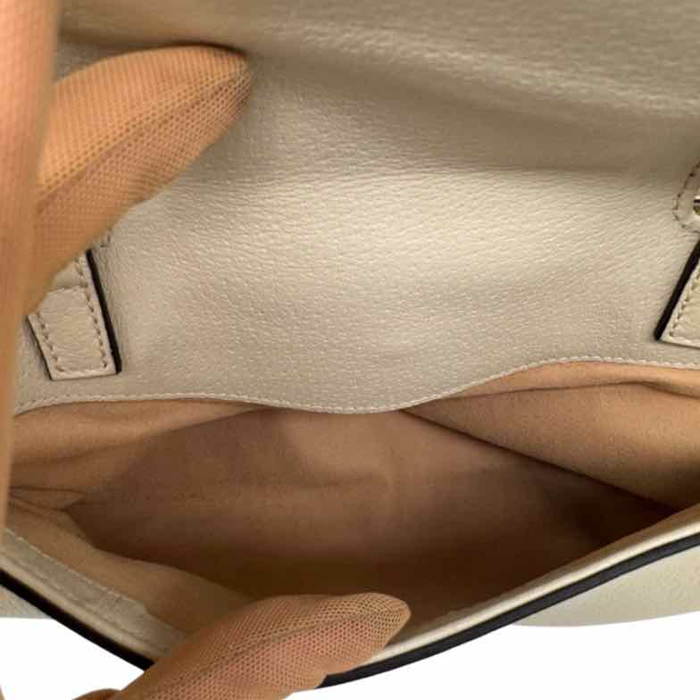 GUCCI Grained Calfskin Web Stripe Butterfly Totem Handbag Beige (Pre-Owned)