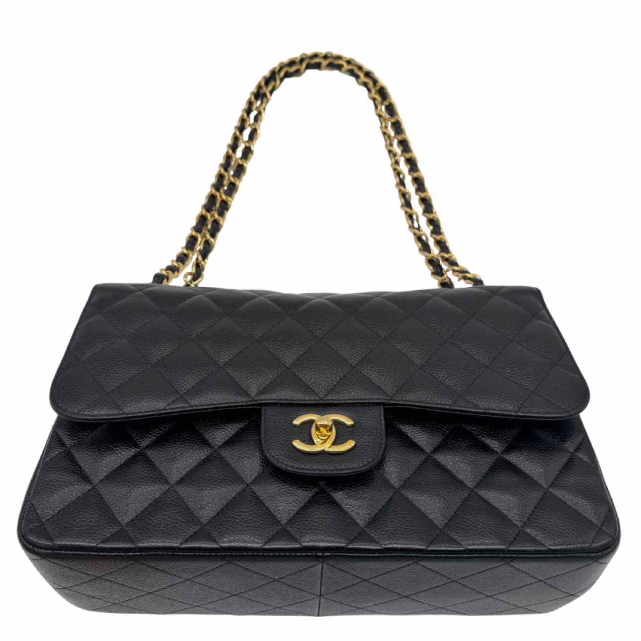 CHANEL Quilted Caviar Classic Double Flap Jumbo