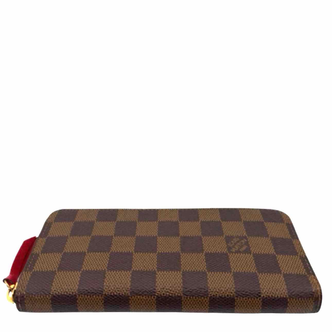 LOUIS VUITTON Damier Ebene Clemence Zippy Brown Wallet