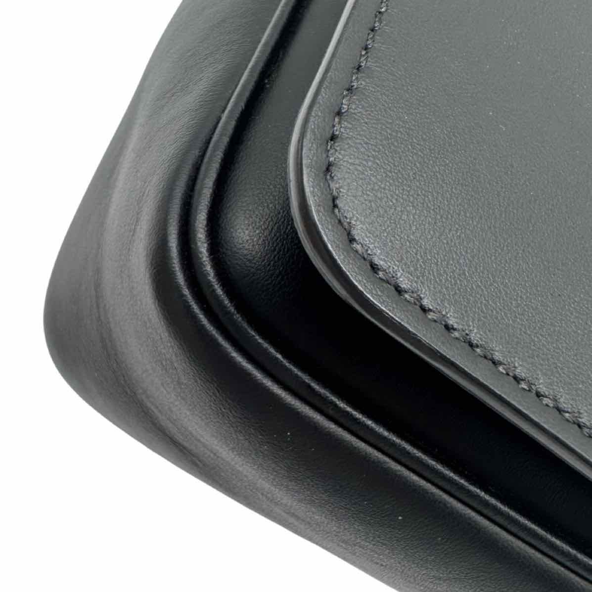 FENDI Calfskin Debossed Classic Logo Messenger Bag Black