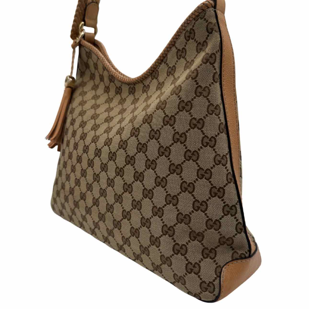 Gucci GG Monogram Marrakech Hobo Bag Brown