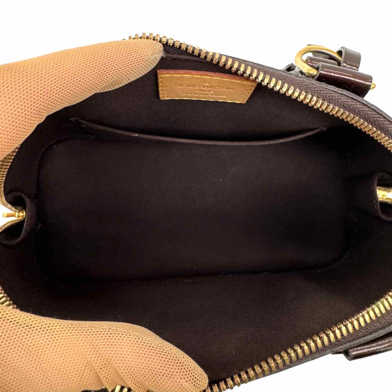 LOUIS VUITTON Monogram Vernis BB Alma Tote Amarante