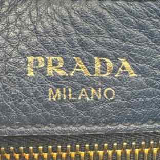 PRADA Vitello Daino Crossbody Bag Blue (Pre-Owned)