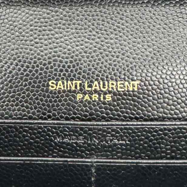 YVES SAINT LAURENT Grained Leather Envelope Triquilt Wallet On Chain (Pre-Owned)