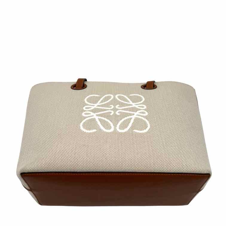 LOEWE Canvas Calfskin Medium Anagram Tote Bag (Pre-Owned)