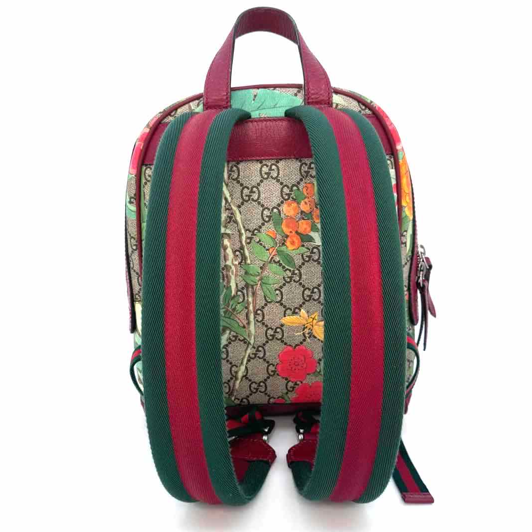 GUCCI Supreme Cavas Tian Web Small Backpack Red Trim (Pre-Owned)